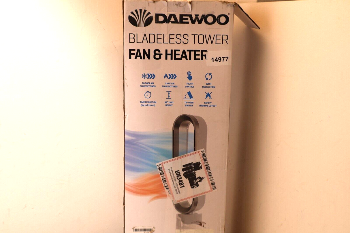 Daewoo 32” Hot And Cold Bladeless Fan (Missing Remote) COL1550 (14977)