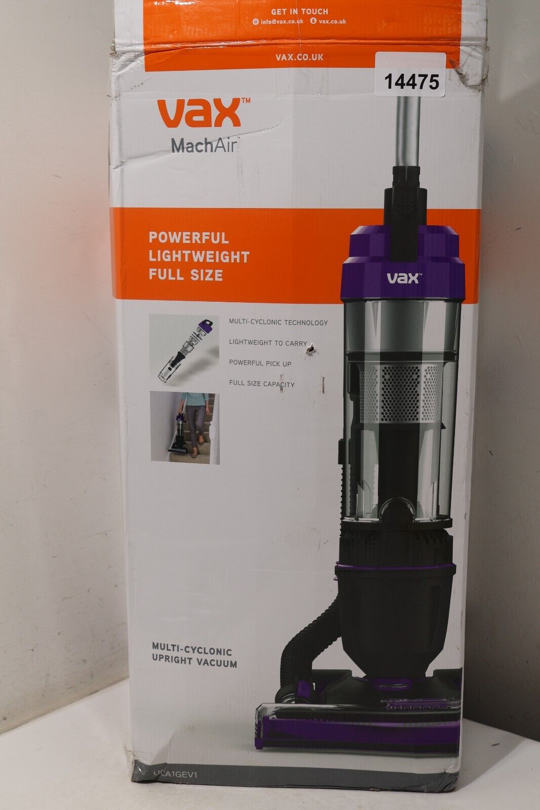 Vax Mach Air Upright Vacuum Cleaner Lightweight 820W UCA1GEV1 (14475/A2B8)