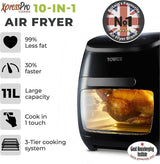 Tower T17076 Xpress Pro 10 in 1 Digital Air Fryer, 11 L, Black (13370/A3B2)