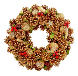 Large Traditional Christmas Door Wreath - Pine Cones Garland Decorations 38cm