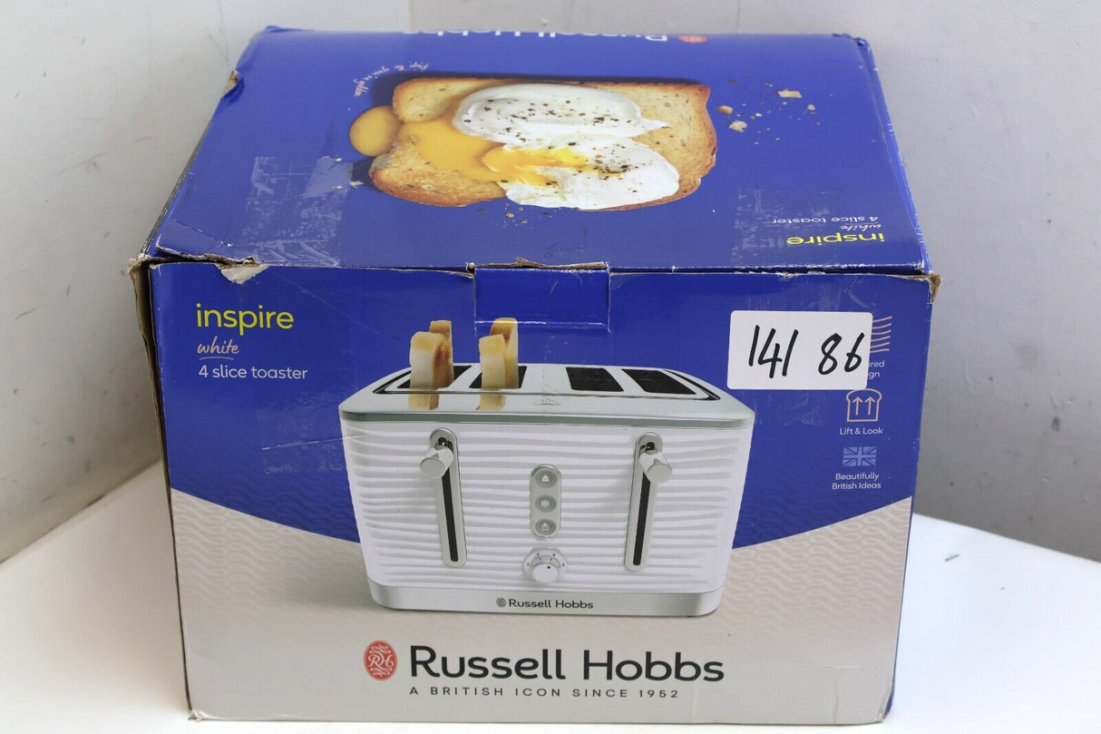 Russell Hobbs, Inspire White 4 Slice Toaster ,  24380 (14186/A1B3)