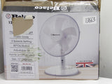 Belaco 12inch Table Fan Desk with 3 Speed Oscillating fan White (13663/A4B2)