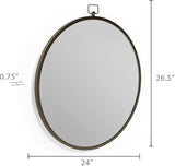 Barnyard Designs 61cm Large Round Circular Wall Mirror Metal Frame Grey Circle