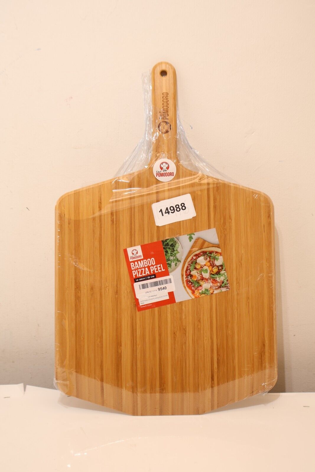 Chef Pomodoro Pizza Peel 14 inch (35.5 cm), Lightweight Acacia Paddle (1498/A5B3