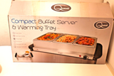 Quest Buffet Server/Chamfer, Set 3 x 1.2L Trays, Heating Hot Plate (14972/)