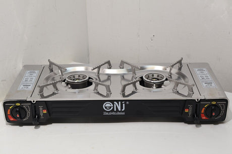 Portable Double Burner Gas Stove Stainless Steel Camp Cooker SG-2 (14222/A4B8)