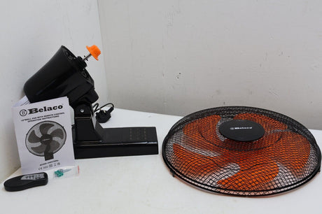 Belaco 16'' Inch Oscillating Swinging Wall Fan w/ Remote Control (13403/A2B7)