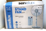 Senelux 14" Oscillating Pedestal Air Cooling Fan with Remote (14190/A2B6)