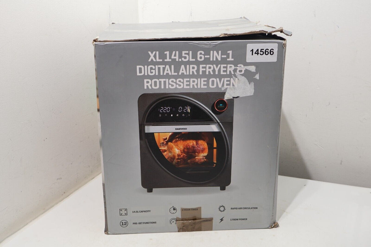 Daewoo Air Fryer Rotisserie Oven XL 14.5 Litre 6 In 1 Digital (14566/A5B2)