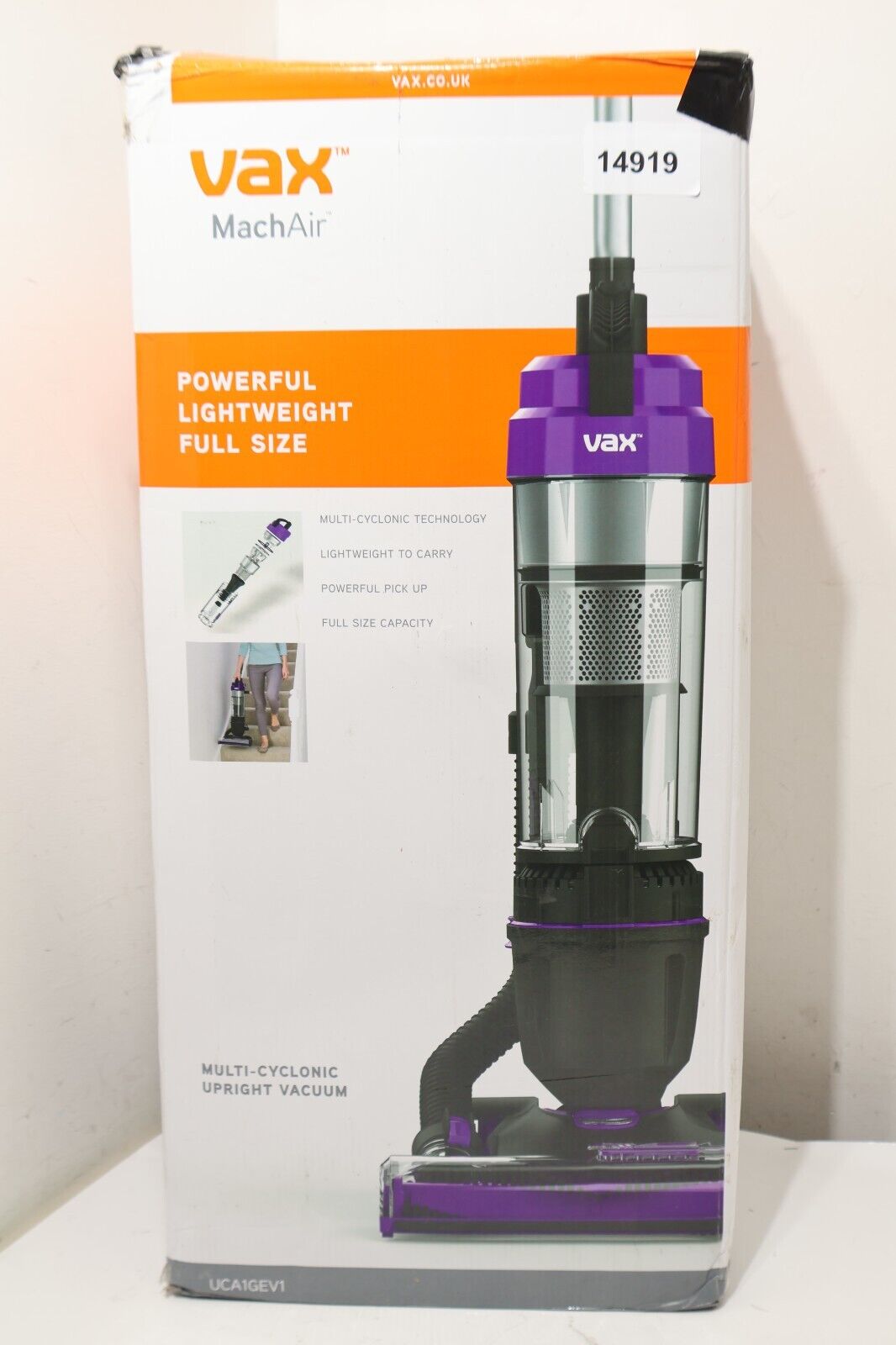 Vax Mach Air Upright Vacuum Cleaner Lightweight 820W UCA1GEV1 (14934/A4B2)