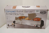 Quest Buffet Server/Chamfer, Set 3 x 1.2L Trays, Heating Hot Plate (14971/A7B3)