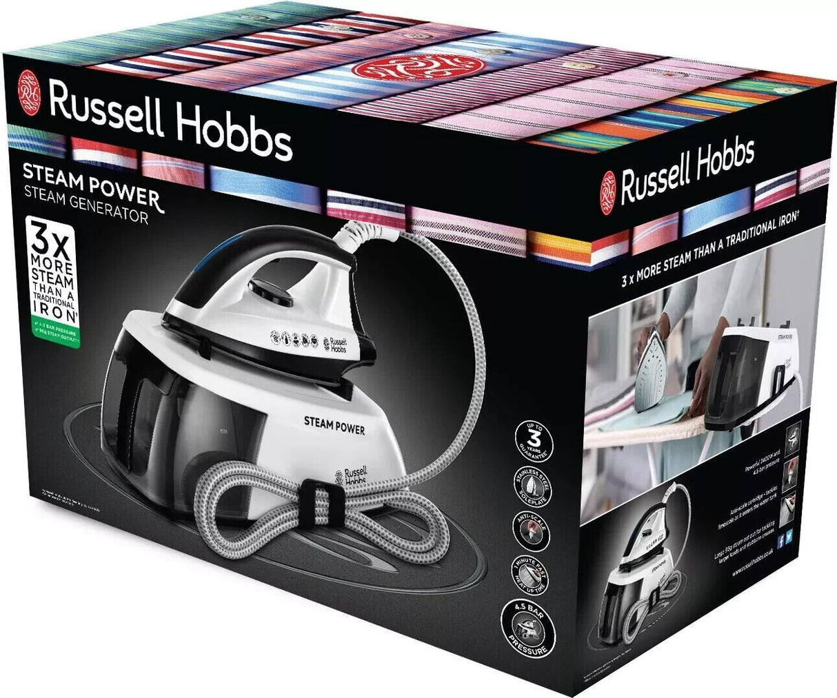 Russell Hobbs 24420 Steam Generator Iron, 2400 W, Black/White (14962/A8B4)