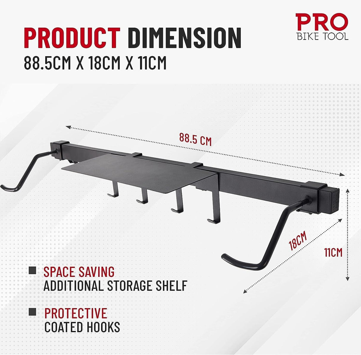 Pro Bike Tool - Wall Rack for 2 Bikes - Adjustable Indoor Bicycle Storage Mount