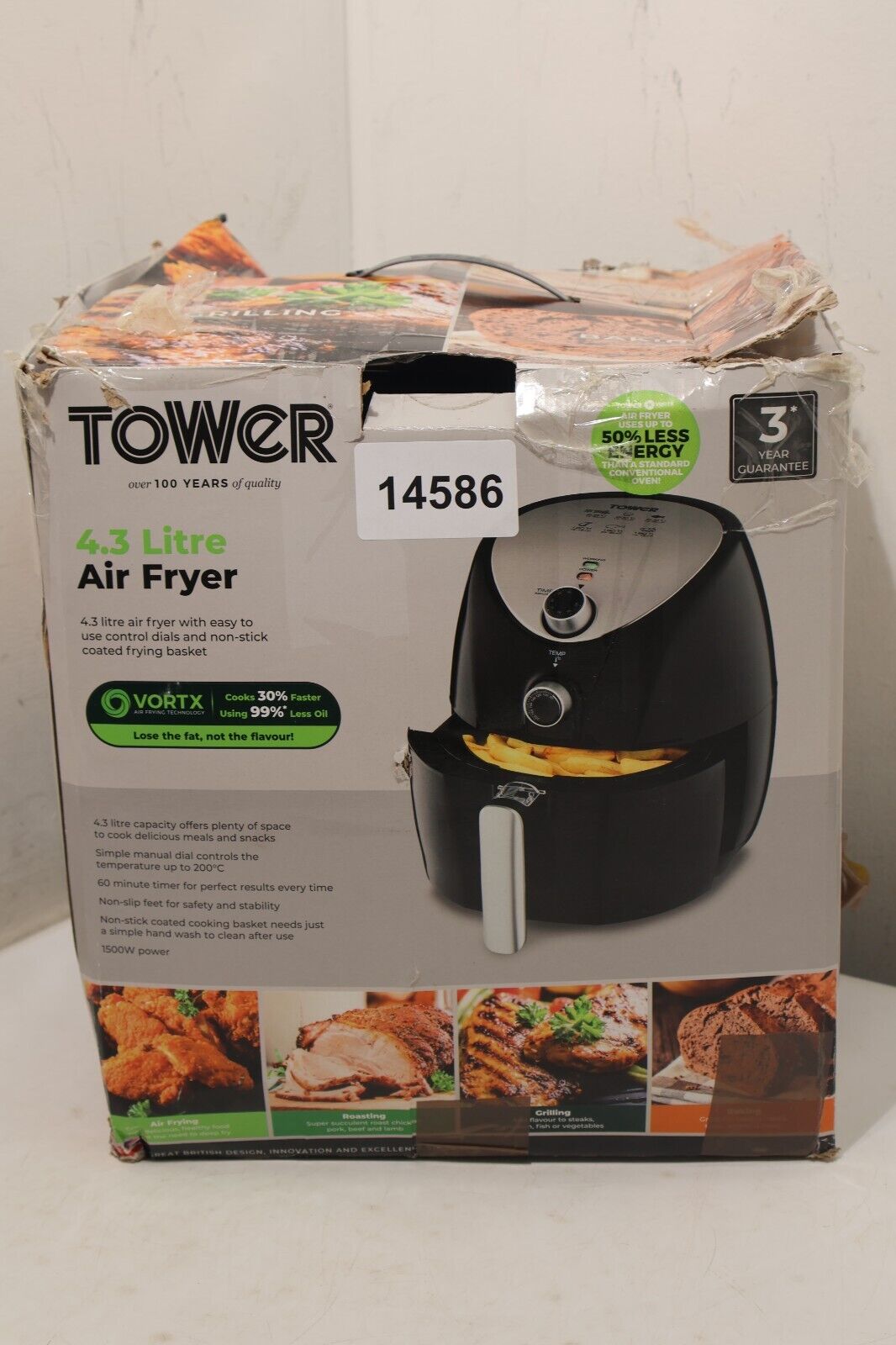 Tower T17021 4.3L Manual Air Fryer (14586/A5B4)