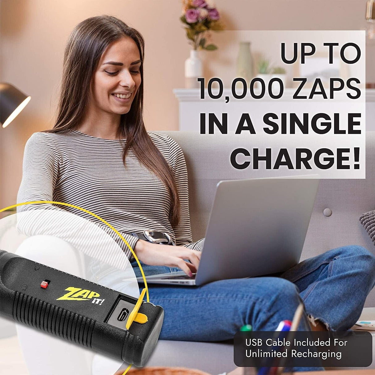 ZAP IT! Bug Zapper Twin Pack - Rechargeable Mosquito, Fly Killer and Bug Zapper