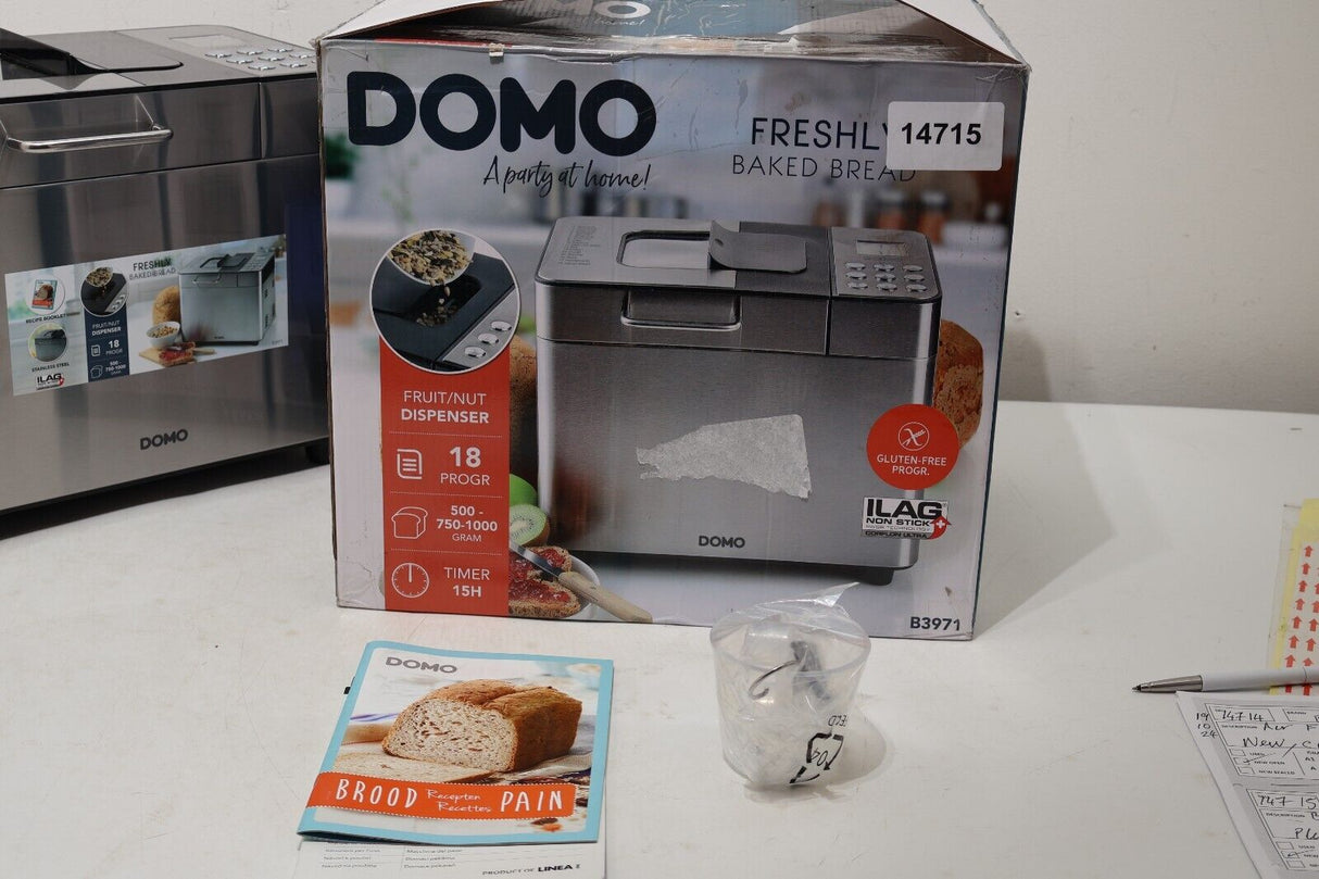 Domo B3971 Bread Maker Machine, Metal, 500W, Silver (14715/A5B3)