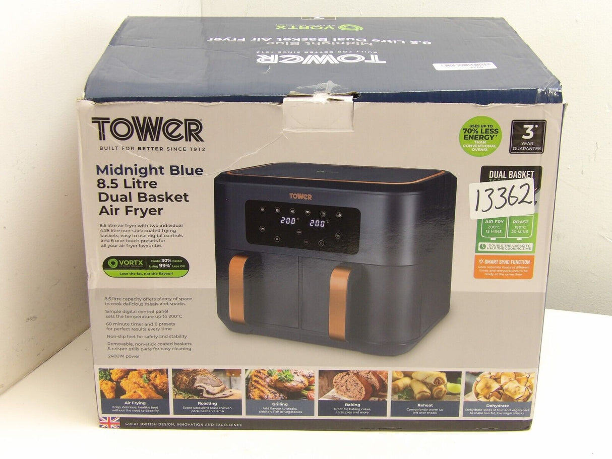 Tower T17137MNB - Vortx 8.5L Dual Basket (13362/A7B1)