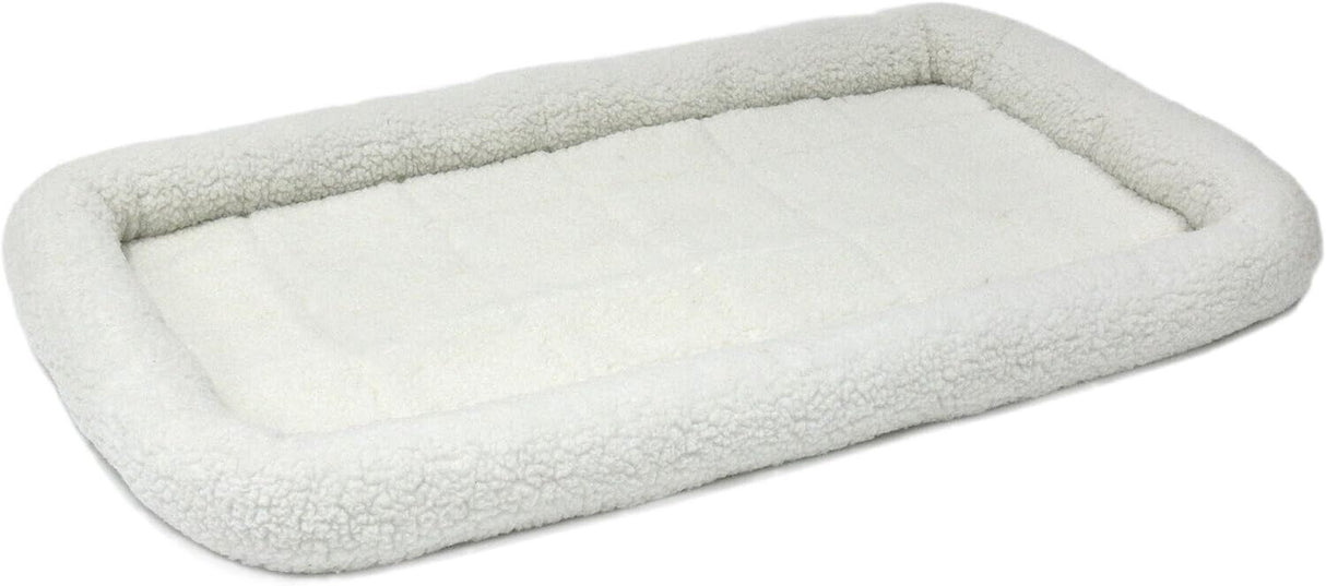 MidWest Deluxe QuietTime Bolster Rectangular Pet Bed & Crate Mat, Fleece, 48"